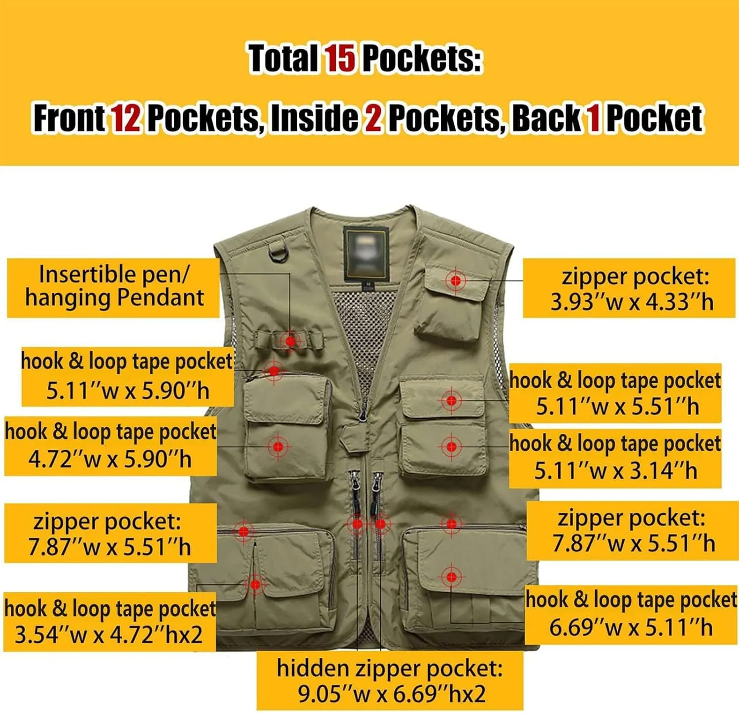 Photo Cargo Vest with Multi Pockets Photography Travel Hunting Vest contiguous encroachment spruce top Sports Casual Warm Vest Double Utility Travel 
