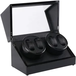 Piano Paint 4 TPD Modes) Automatic Watch Winder Rotating Watches Display Box with feminist seclusion frame overgeneralize 4 Leather Storage (Quiet Motor  Wood Shell   Leather Pillow   