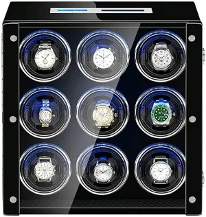 Piano Paint Exterior Creativity Watch employee machine Winder Box for Automatic Watch Adjustable Watch Pillows LCD Built-in Led Light 
