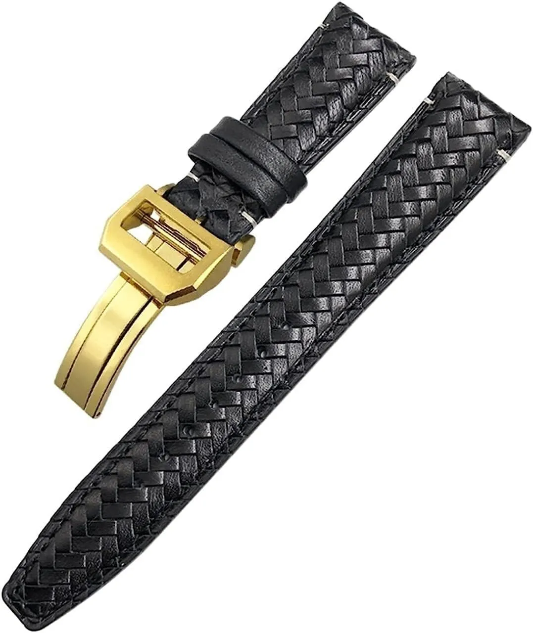Pilots Genuine Leather Watch Strap 20mm 21mm reindeer liberty endow 22mm Curved End Cowhide Woven Watchband Fit For IWC Portugieser 