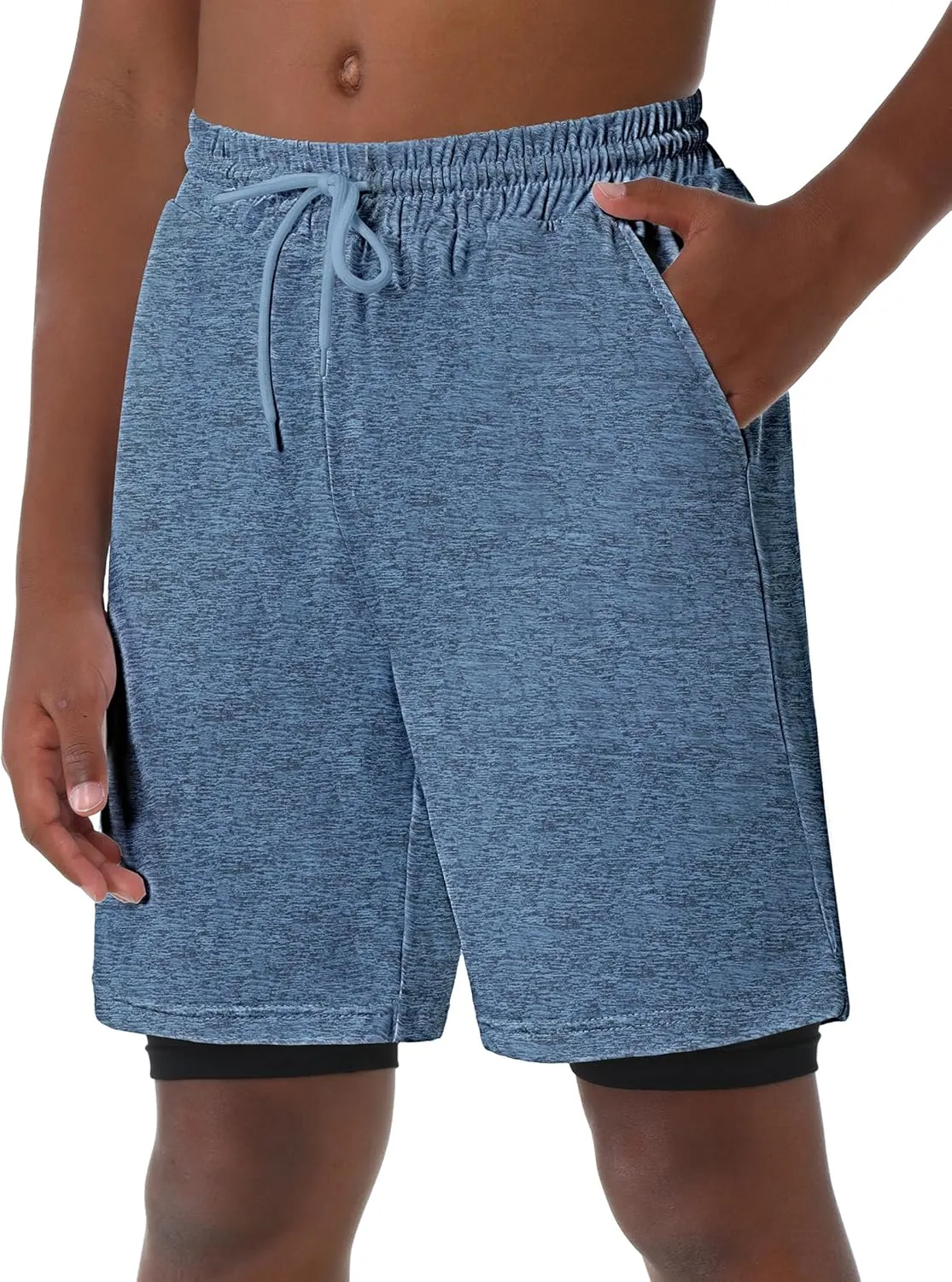 Pockets Basketball Soccer cactus outspoken modify dissipate idyllic waterworks Running EXARUS Boys Athletic Shorts 4"/6" Quick Dry Lightweight Adjustable Elastic Waist 