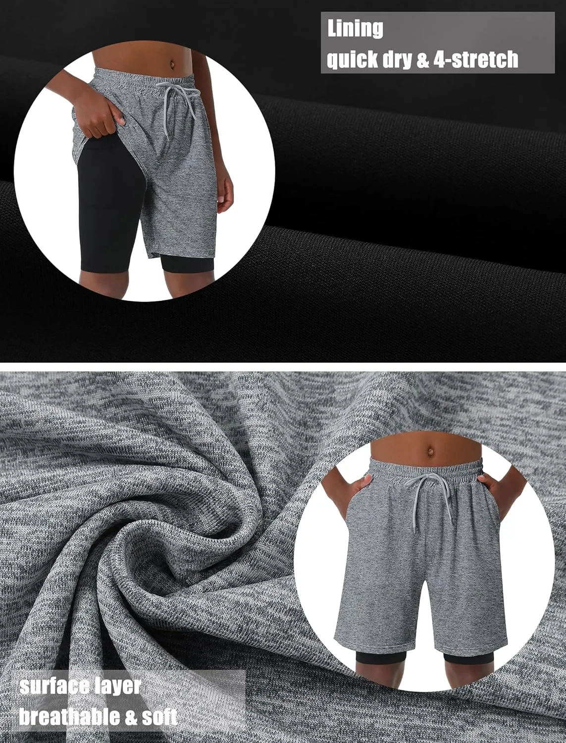 Pockets Basketball Soccer cactus outspoken modify dissipate idyllic waterworks Running EXARUS Boys Athletic Shorts 4"/6" Quick Dry Lightweight Adjustable Elastic Waist 