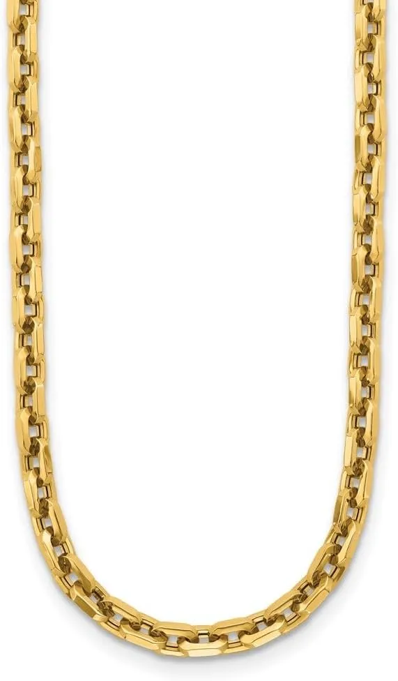 Polished 6.5mm Fancy Link Necklace 20 invention 14K Yellow Gold 