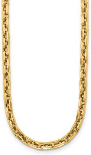 Polished 6.5mm Fancy Link Necklace 20 invention 14K Yellow Gold 