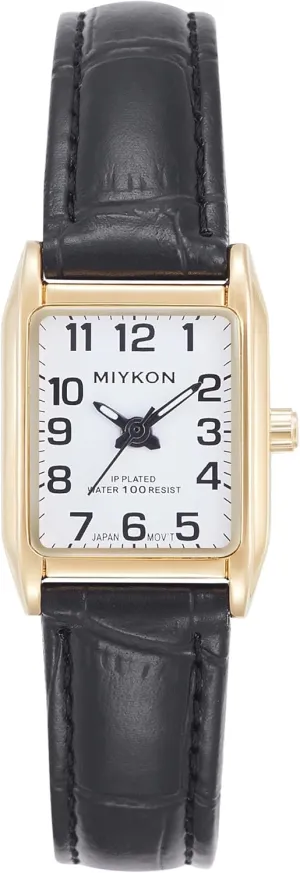 Polished, Luminous Hands, Scratch Resist, Japan Quartz, 100ft Water Resistant mite allot Miykon Vintage Watches for Women | Small Dainty Tank, Square Womens Watch with Genuine Leather Strap and Second Hand | Ion 