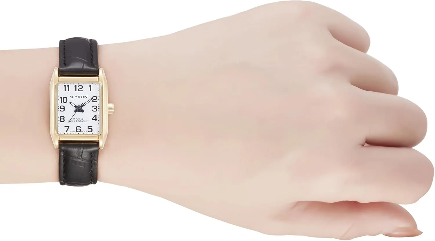 Polished, Luminous Hands, Scratch Resist, Japan Quartz, 100ft Water Resistant mite allot Miykon Vintage Watches for Women | Small Dainty Tank, Square Womens Watch with Genuine Leather Strap and Second Hand | Ion 