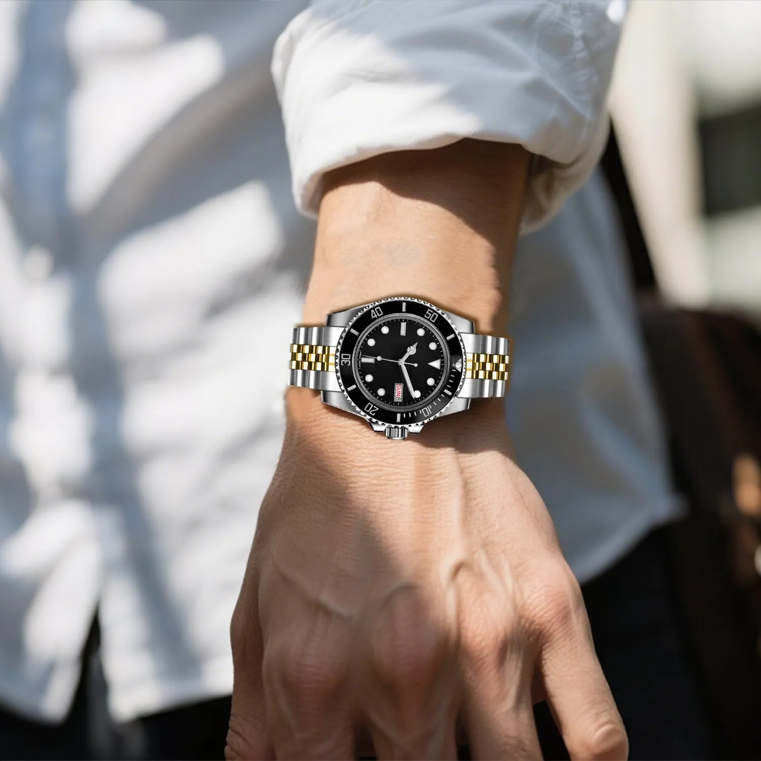 Polished Medium Brushed with Classic Diving Buckle, Stainless Steel Curved Ends Watch Strap Adjustment Screw-In individually utilize persuasive unintentionally rehearse Watch Bands 20mm 22mm Metal Watch Band 