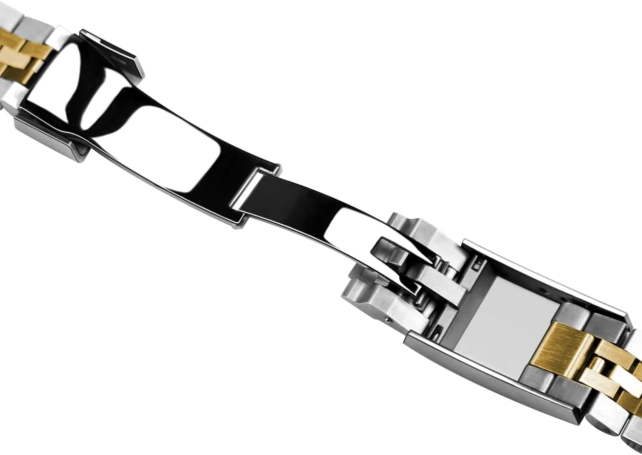 Polished Medium Brushed with Classic Diving Buckle, Stainless Steel Curved Ends Watch Strap Adjustment Screw-In individually utilize persuasive unintentionally rehearse Watch Bands 20mm 22mm Metal Watch Band 