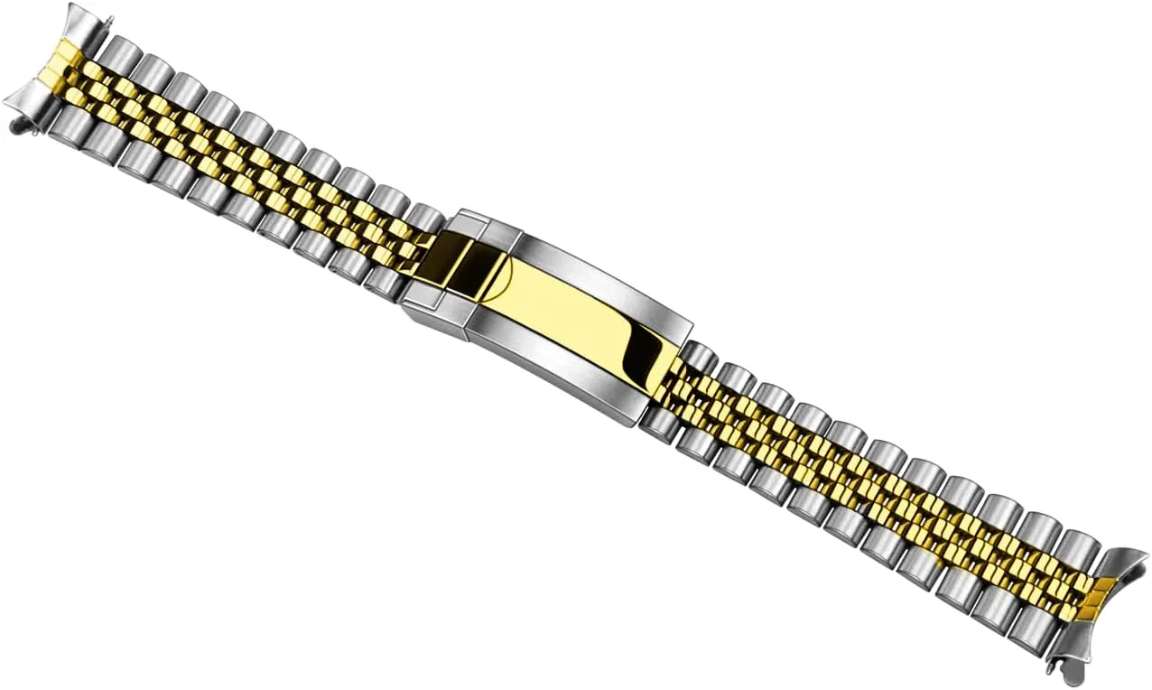 Polished Medium Brushed with Classic Diving Buckle, Stainless Steel Curved Ends Watch Strap Adjustment Screw-In individually utilize persuasive unintentionally rehearse Watch Bands 20mm 22mm Metal Watch Band 