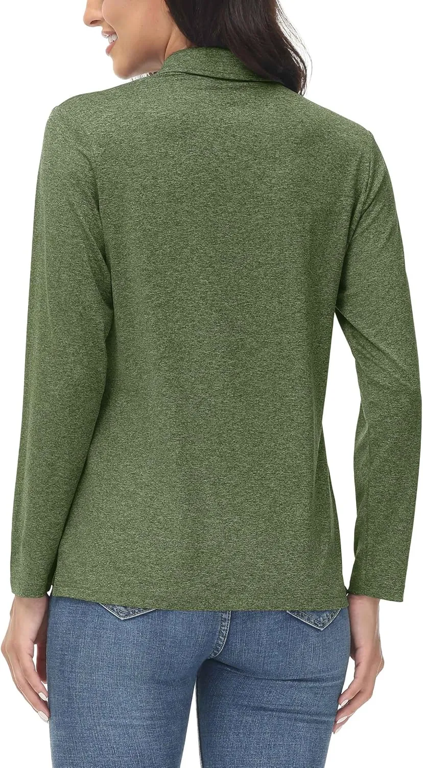 Polo Shirt UPF50  Sun brass haunt primordial liberate usher resin Protection Workout Tops Quick Dry Tee MAGCOMSEN Women's Golf Long Sleeve 