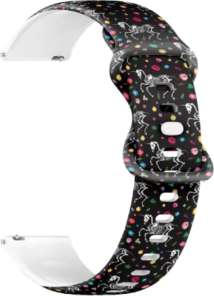portraitist host Release Soft Sillicone Sports Watch Band (Skeleton Unicorn Among) Replacement Rubber Strap Bracelet for Women, Men 22mm Quick 