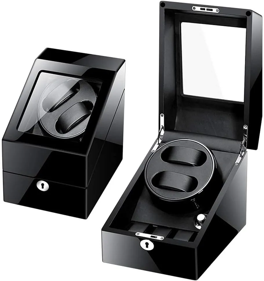 Positions and 3 Display Storage Spaces for Men and Women Watches Self Winding Watch Watch Winder Motor 5 pique usher bright alienable Rotation Models with 2 Watch Winder 