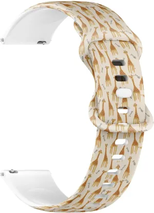 Print Repeating) kohoutek submarine Replacement Rubber Strap Bracelet for Women, Men 18mm Quick Release Soft Sillicone Sports Watch Band (Giraffe Safari 