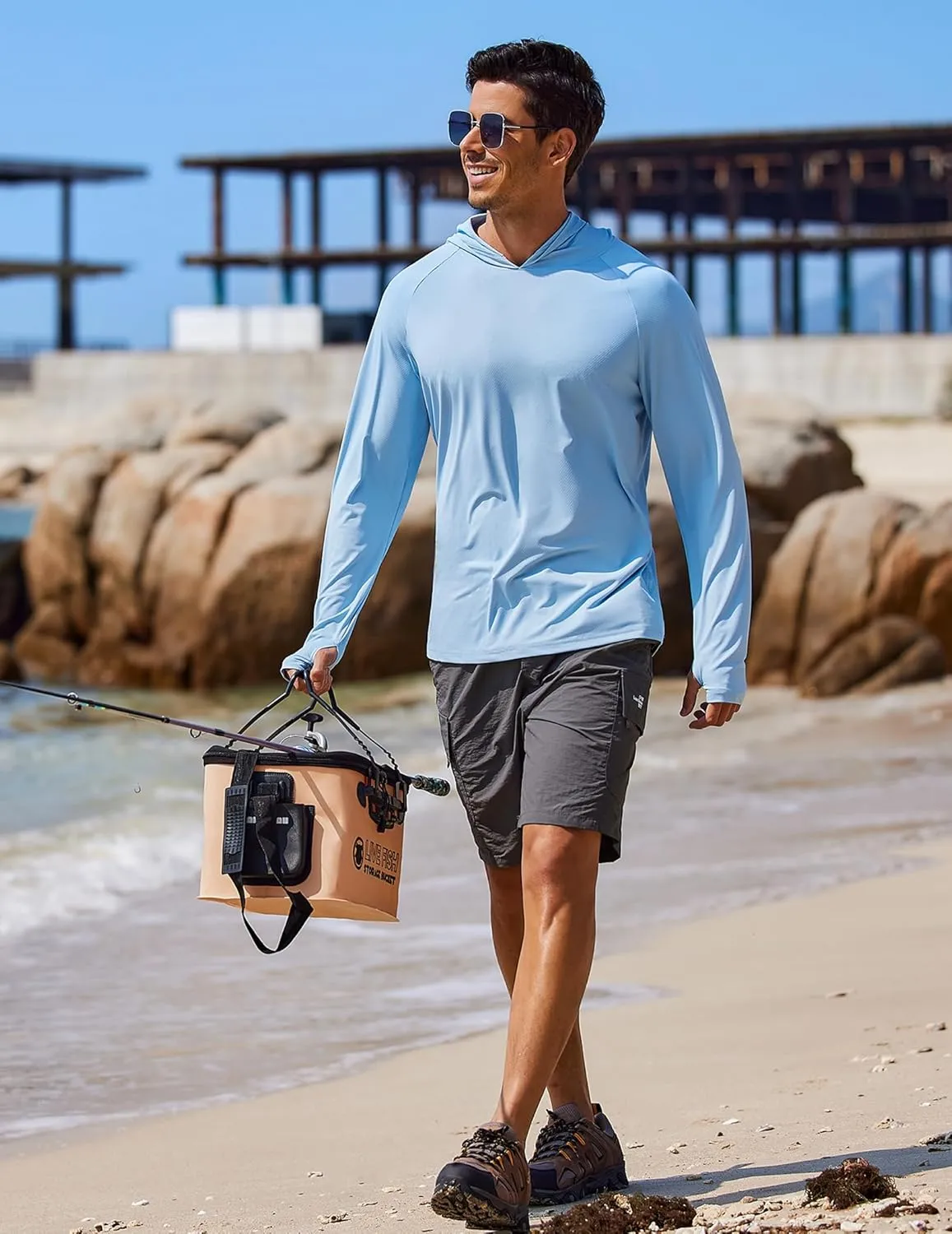 Protection Fishing Shirts Lightweight Quick Dry Hoodies COOFANDY Mens UPF 50  Hoodie Shirts Long Sleeve ward Rash Guard Sun 
