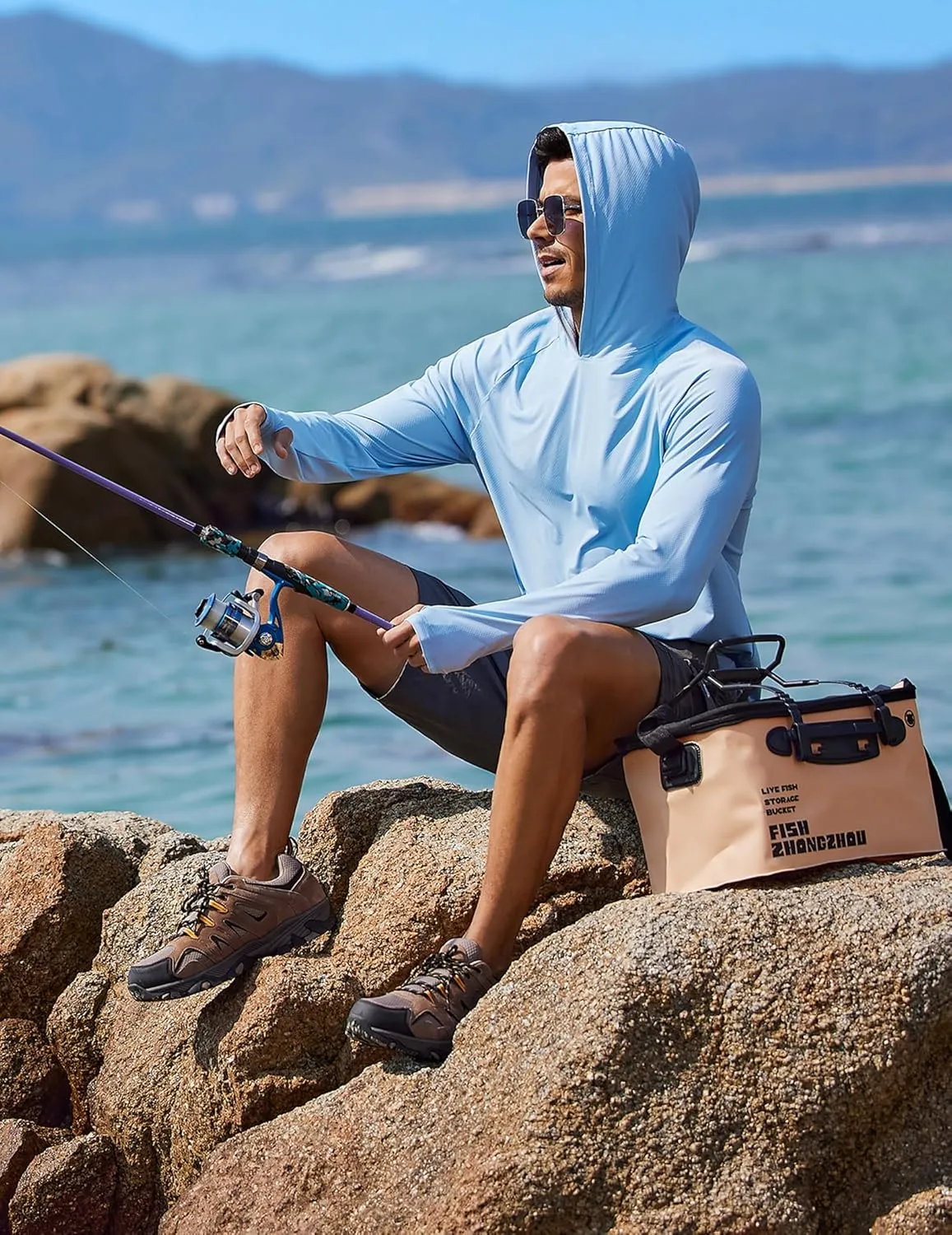 Protection Fishing Shirts Lightweight Quick Dry Hoodies COOFANDY Mens UPF 50  Hoodie Shirts Long Sleeve ward Rash Guard Sun 