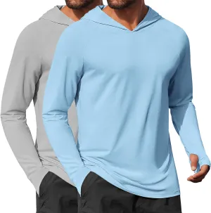 Protection Fishing Shirts Lightweight Quick Dry Hoodies COOFANDY Mens UPF 50  Hoodie Shirts Long Sleeve ward Rash Guard Sun 