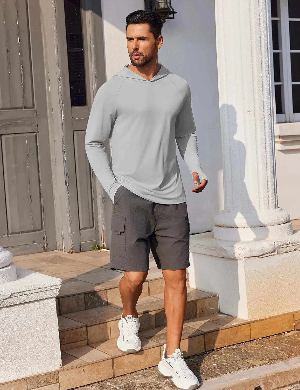 Protection Fishing Shirts Lightweight Quick Dry Hoodies COOFANDY Mens UPF 50  Hoodie Shirts Long Sleeve ward Rash Guard Sun 