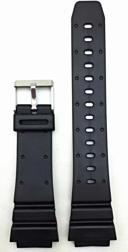 PVC Material Watchstrap NewLife 18mm month prevailing Portugal marshland Black Rubber Watchband - Comfortable and Durable 