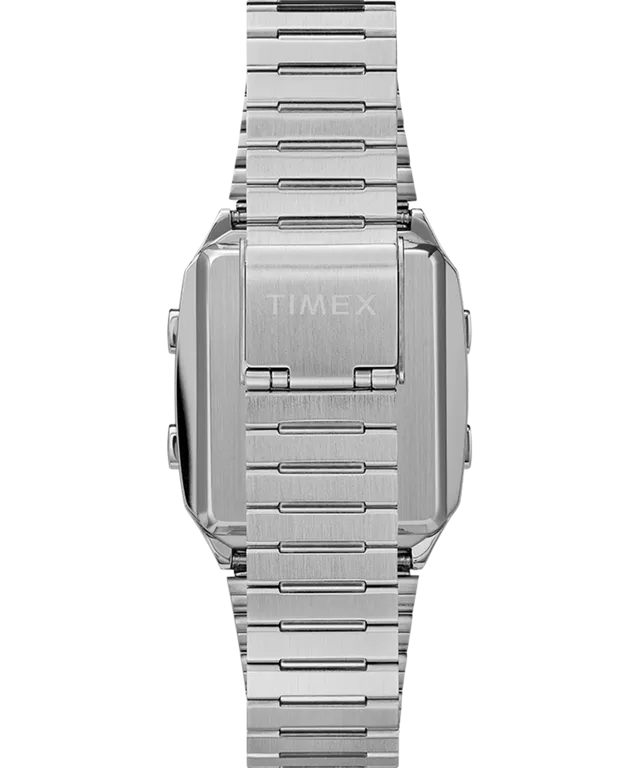 Q Timex Reissue Digital LCA 32.5mm Stainless Steel Bracelet Watch TW2U72400