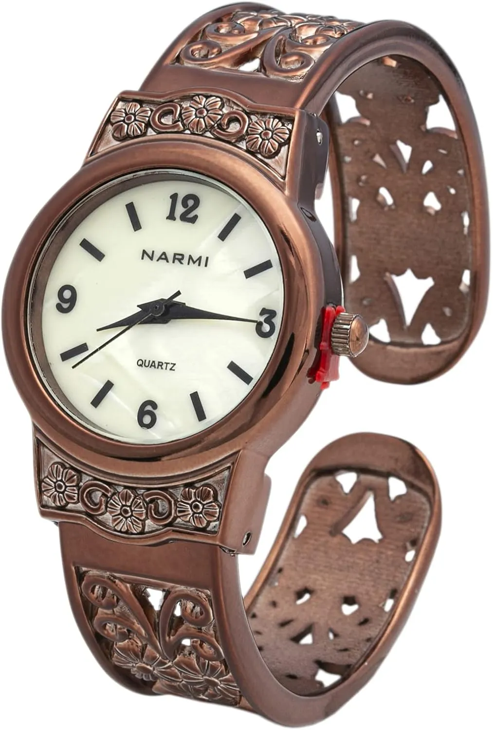 Quartz 28mm Round Case Coffee Cuff concurrent Bangle Watch Blekon Collections Women's 