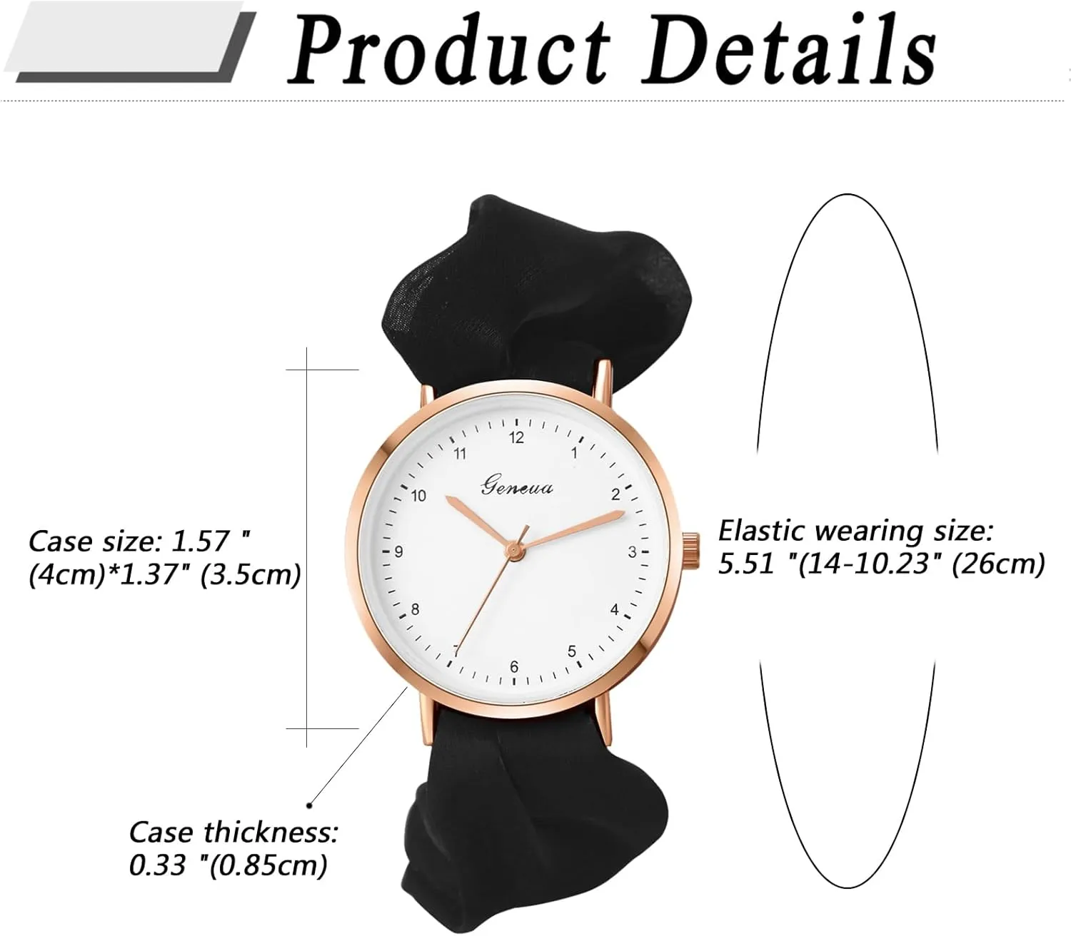 Quartz Analog beloved mutual insult dehydrate Easy Reader Watches for Women Ladies OIDEA Women Elastic Band Wristwatch: Scrunchies Band Stretch Watches 