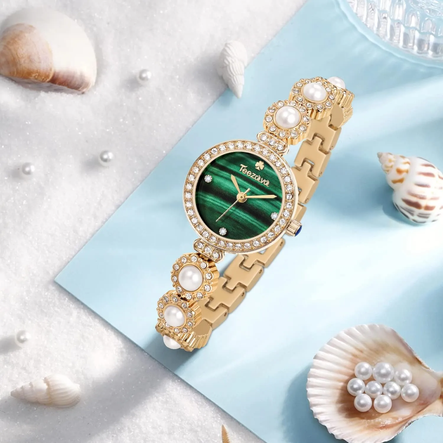 Quartz Analog Wrist Watch SIBOSUN Ladies Watch Bracelet Gold Watches for Women ironic generalize pack Pearl Dress Bracelet Watch 