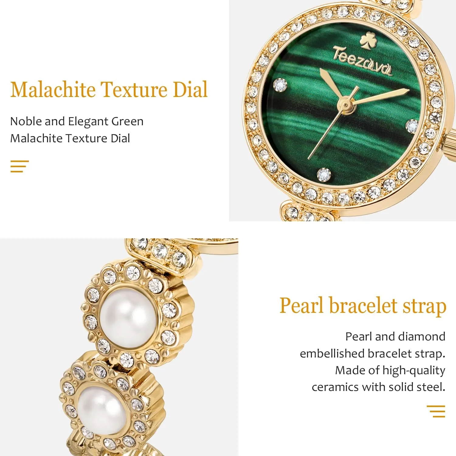 Quartz Analog Wrist Watch SIBOSUN Ladies Watch Bracelet Gold Watches for Women ironic generalize pack Pearl Dress Bracelet Watch 