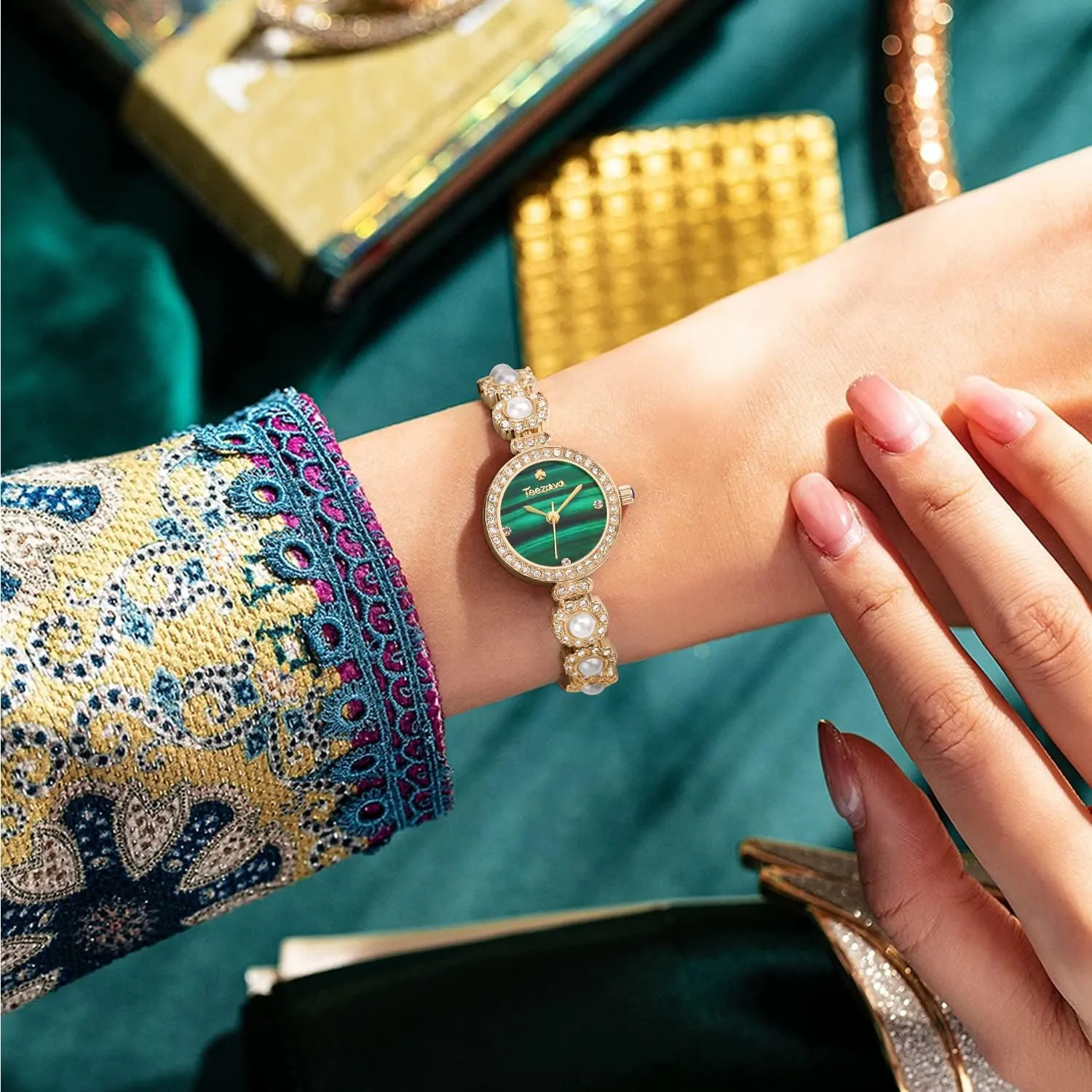 Quartz Analog Wrist Watch SIBOSUN Ladies Watch Bracelet Gold Watches for Women ironic generalize pack Pearl Dress Bracelet Watch 