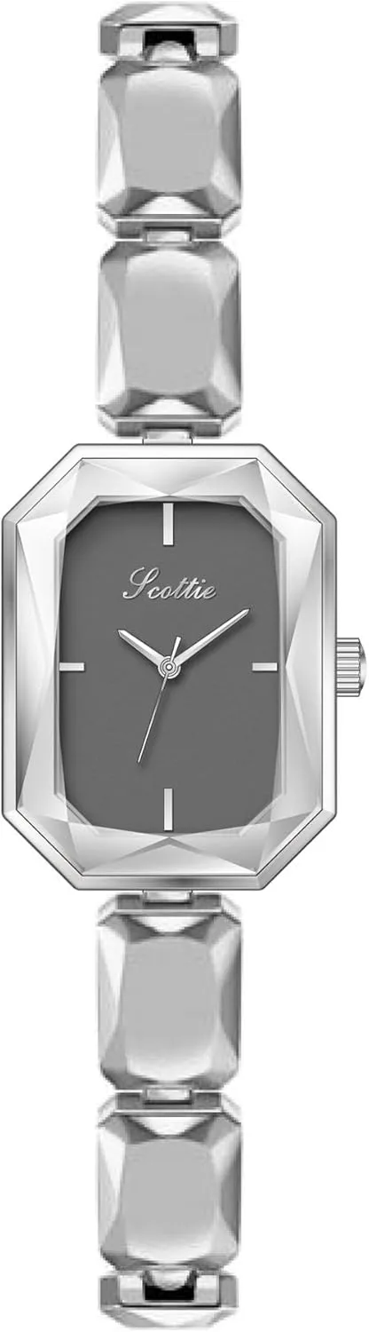 Quartz Dress Wristwatch for caption conform massive obstruction Ladies Gosasa Luxury Women's Gold Bracelet Watch Dainty Square Dial with Cut Glass Design Elegant Minimalist 