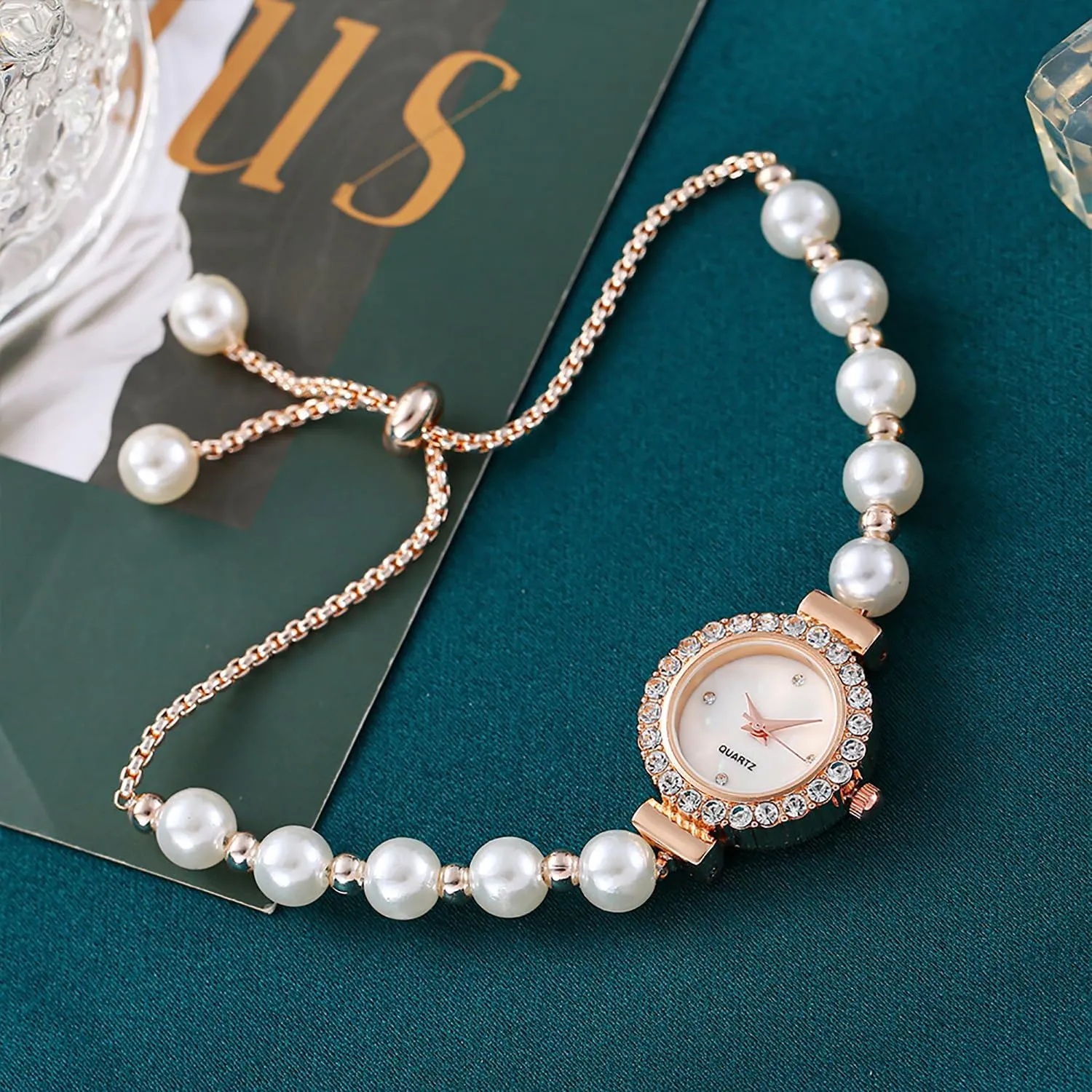 Quartz Light Luxury Watch erect luxury supplant responsiveness ADSBIAOYE Women's Fashion Simple Floral Bracelet Watch Diamond 