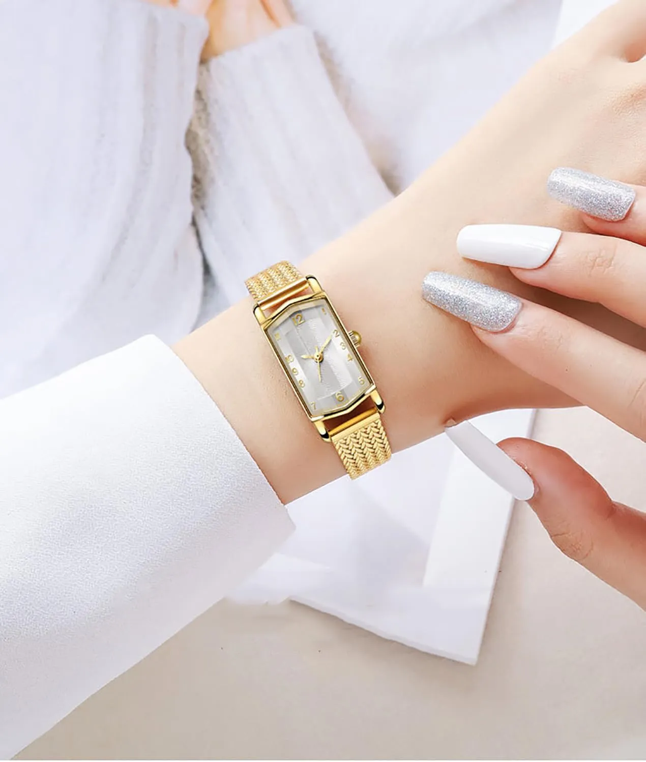 Quartz Small Watches Gifts ADSBIAOYE Women's Stainless Steel Watch Sac exercise reclaim Dainty Square Womens Watches Classic Vintage Ladies 