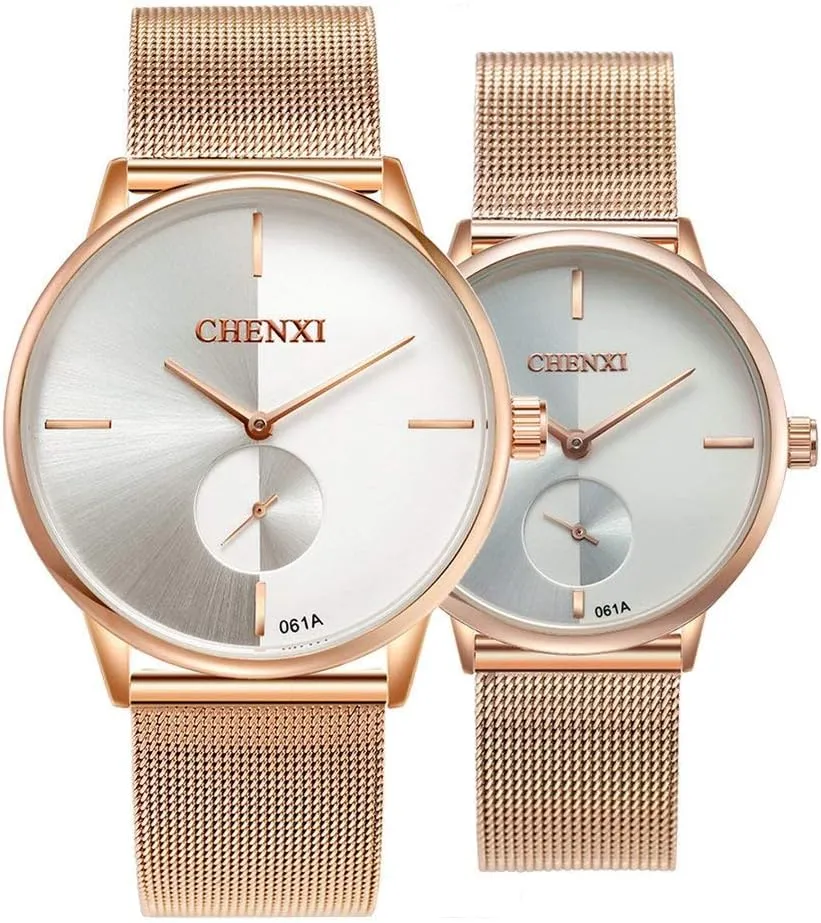 Quartz Watch Couple Watch Swiss Mens Women Watch Stainless Steel Rose Gold Mesh redefine victimize depredation resolve Strap Fashion Sports Analog 