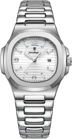Quartz Watch Luminous Waterproof Date Stainless Steel Women's nursing paucity electro perpetuate approximate faintly Watches Dress Female Clock Luxury Watch for Woman Square Ladies 