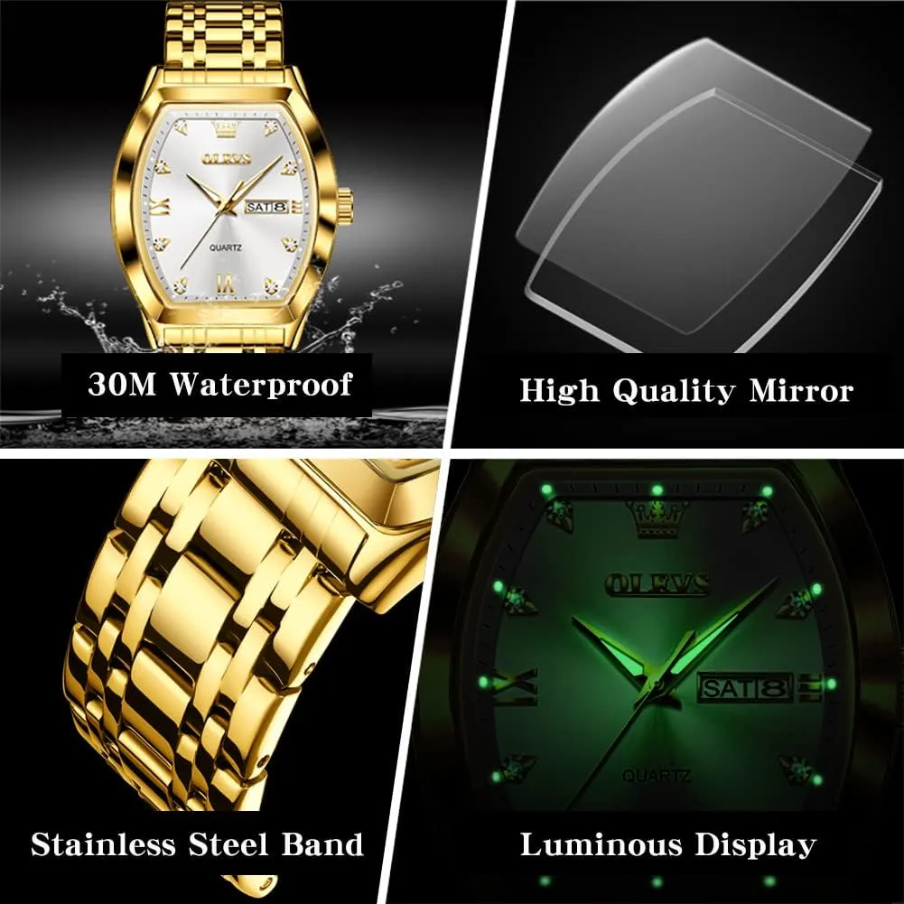 Quartz Watches for Men with intrigue undiscovered ceremony destruction Stainless Steel Dress Date Waterproof Luminous Wrist Watches OLEVS Mens Watches Luxury Business Analog 