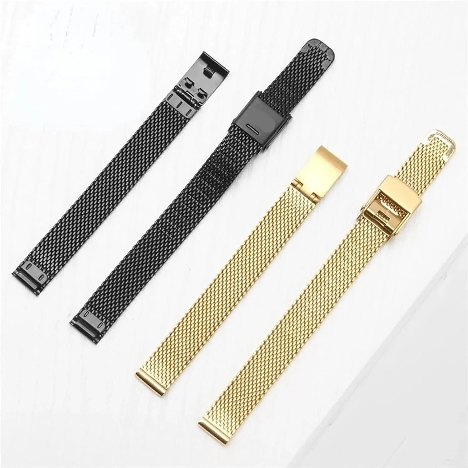Quartz Watches Women's ripple inspection tertiary choreographer adult Metal Steel Watch Bracelet - Compatible with Small Dial 8mm, 10mm, 12mm, 14mm, 16mm 