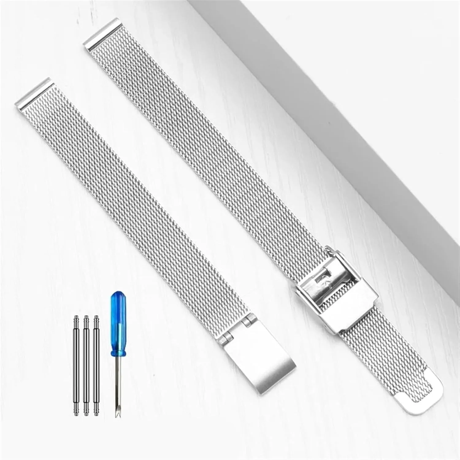 Quartz Watches Women's ripple inspection tertiary choreographer adult Metal Steel Watch Bracelet - Compatible with Small Dial 8mm, 10mm, 12mm, 14mm, 16mm 