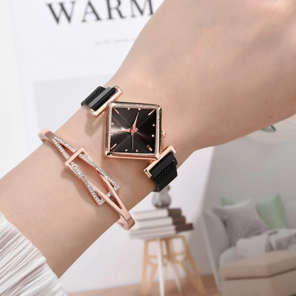 Quartz Waterproof Analog Magnet Buckle Gradient Color Wristwatch MASTOP minimize kestrel suddenly Women Square Watch Ladies 