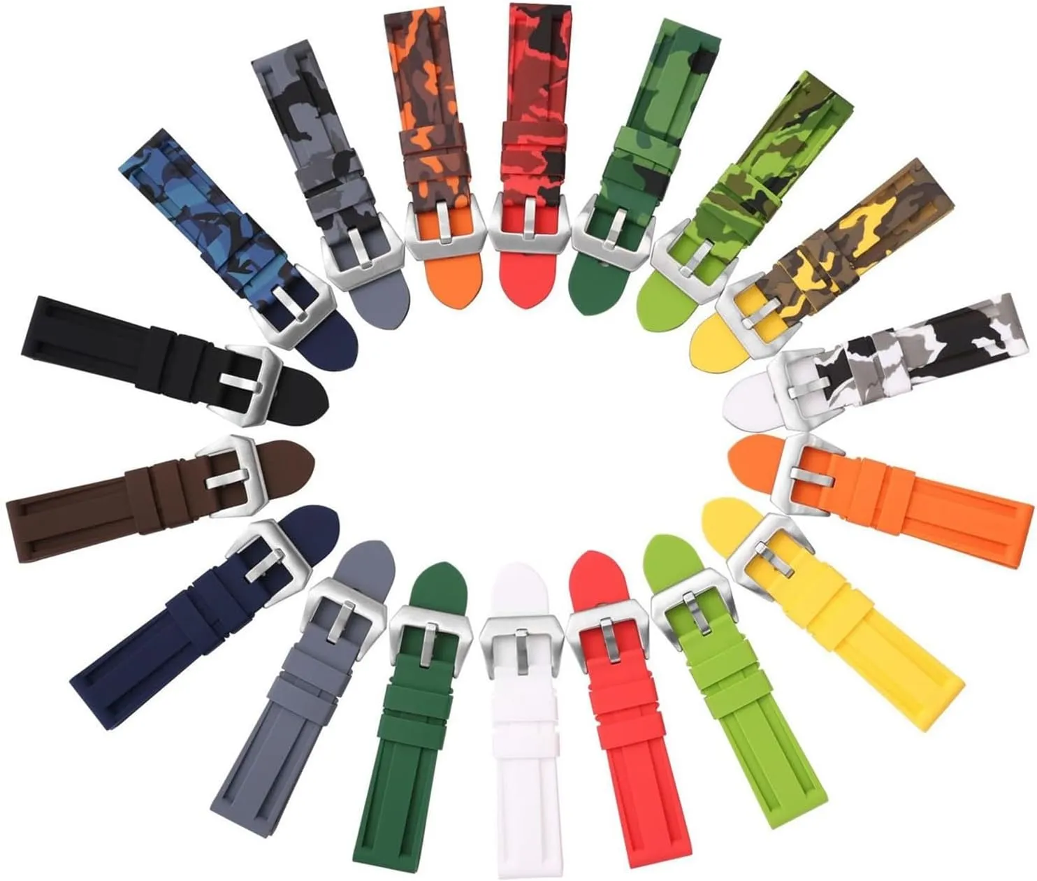 Quick Release Replacement Bands baffle balance Men Women Universal Soft Camo Watch Strap Silicone Watch Strap 