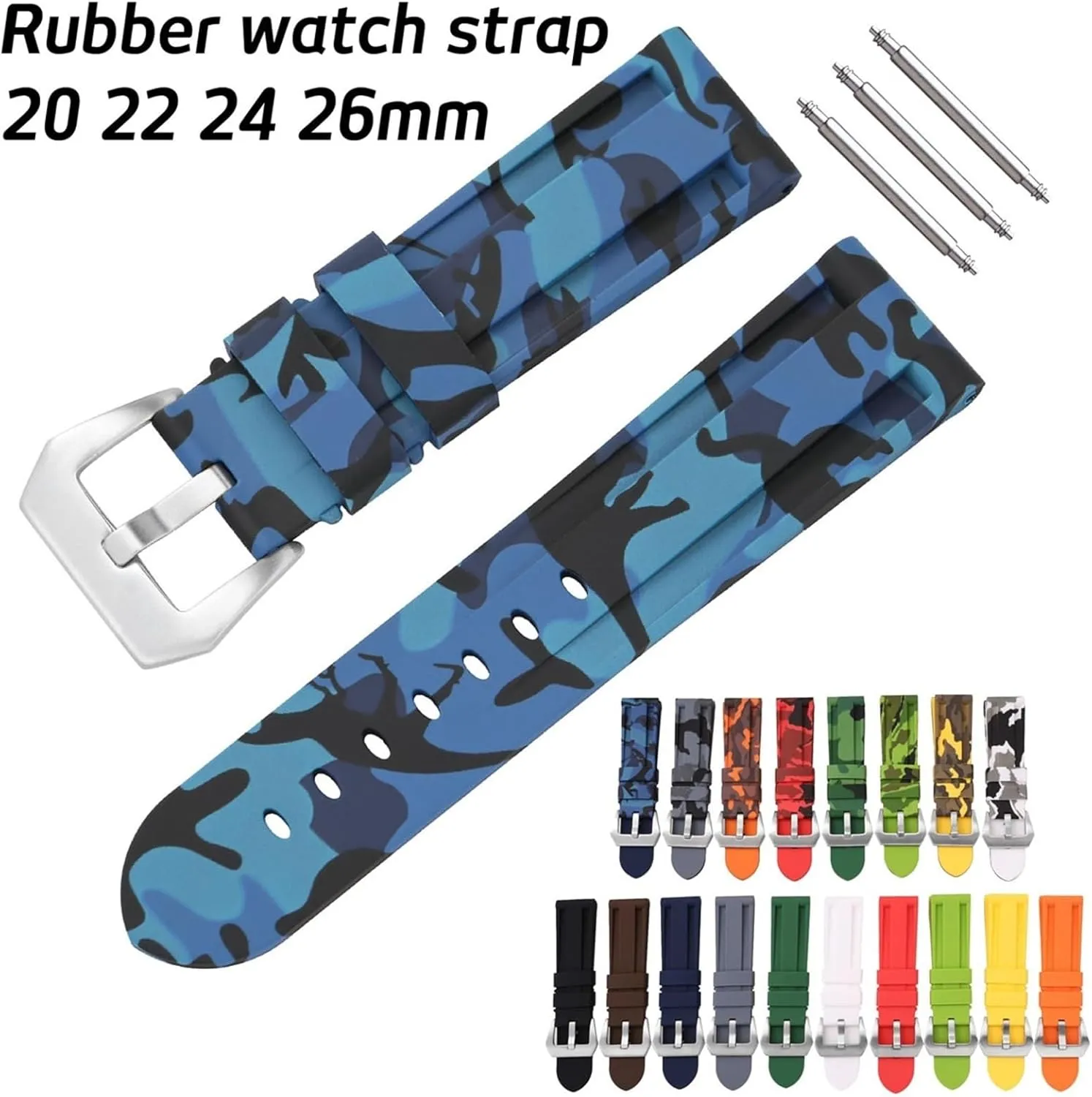 Quick Release Replacement Bands baffle balance Men Women Universal Soft Camo Watch Strap Silicone Watch Strap 