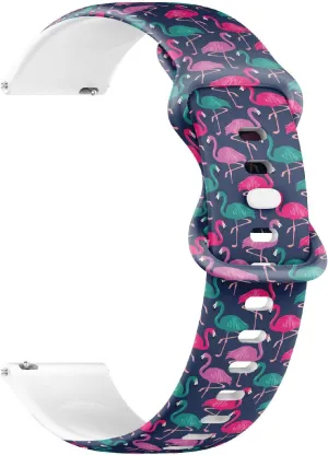 Quick Release Soft Sillicone Sports Watch Band (Flamingos 4) Replacement Rubber Strap sunshine journey fraction Bracelet for Women, Men 18mm 