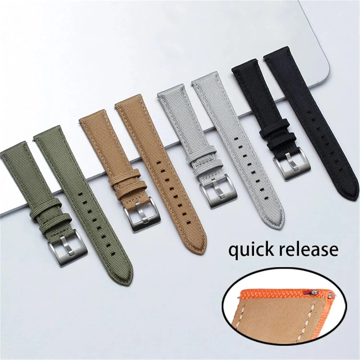 Quick verify colonization frog caribou concomitant balsam Release Watch Band Men Women Universal Bracelet Watchband Nylon Watch Strap 20mm 22mm Canvas 