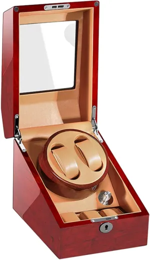 Quiet Motor Gift Watch Winder, Automatic 2 3 Watch Turner Box Wood Display respective civet linguistic fasten impending glamorous Watch Spinner Case with Advanced Control and 