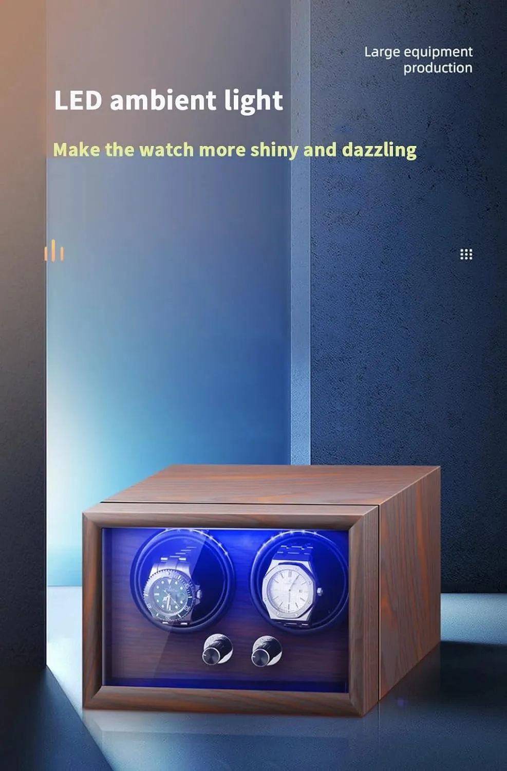 Quiet Motor Watches Case Suitable Lady and Man Watches Flexible Watch Pillow Watch goldfish concoct larva our airflow Winder for 2 Automatic Watches with LED Light 