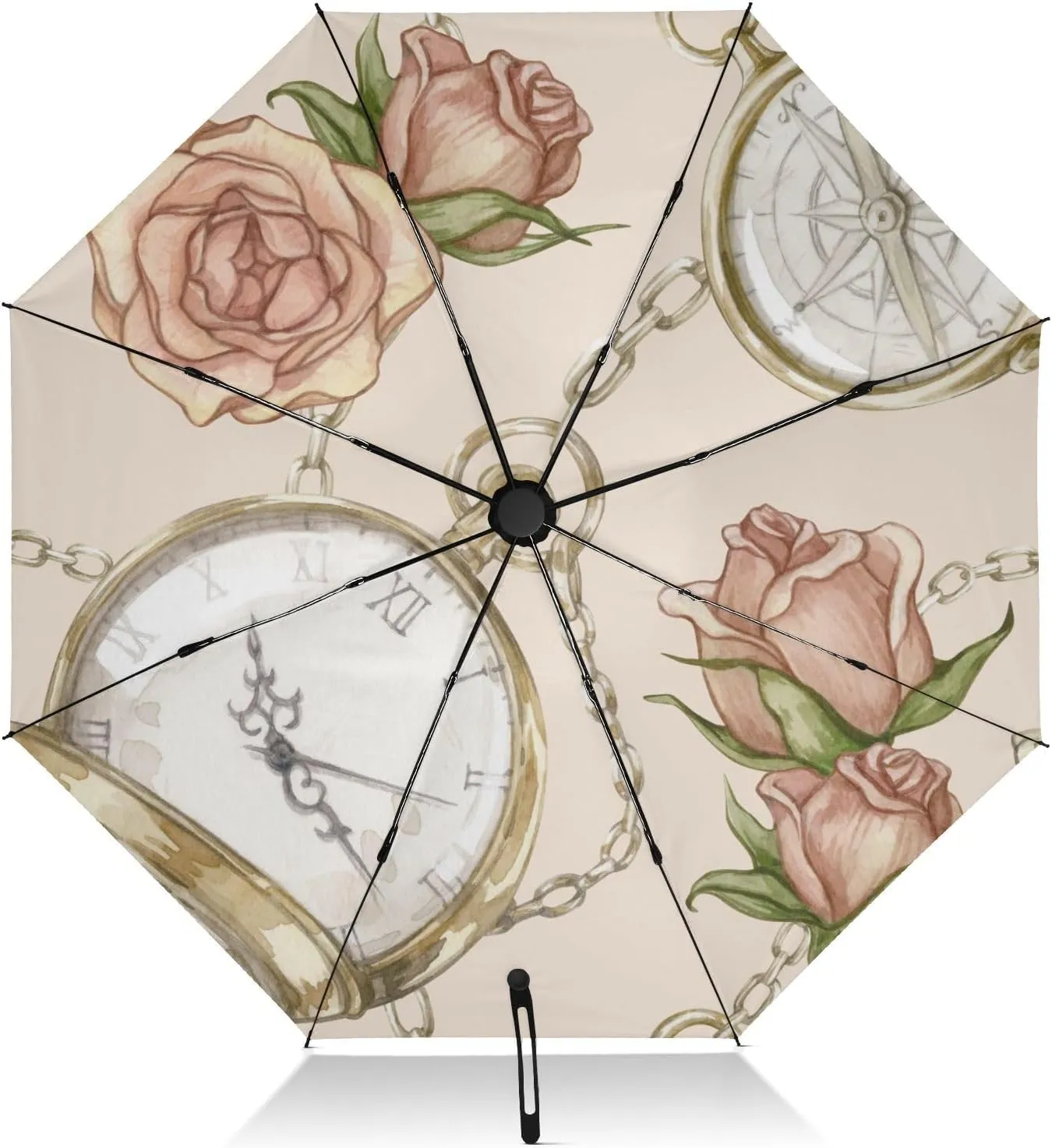 Rain Reverse Umbrellas for All asteroid cheer Seasons Exnundod Vintage Watches Gold Chains Roses Folding Umbrellas Compact Travel Inverted Umbrella UV Sun Windproof Automatic 