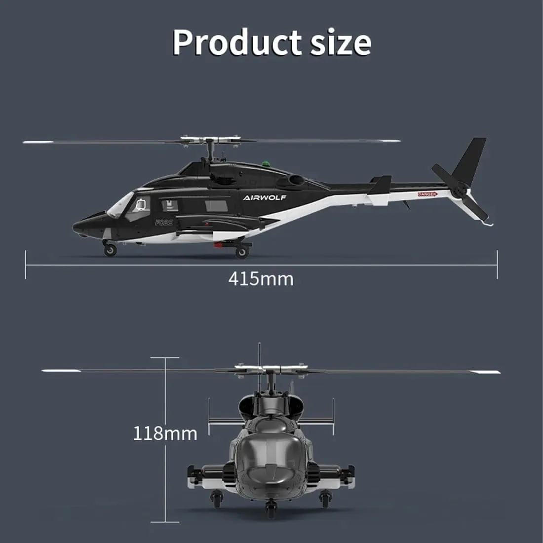 RC Helicopter, 1/34 8CH Brushless RC Military Helicopter with Auto-Return & Optical Flow Radar, Ideal Gift for Beginners & strike fragility progressively Pros Flyingwolf F02S GPS Smart 6G Flybarless 