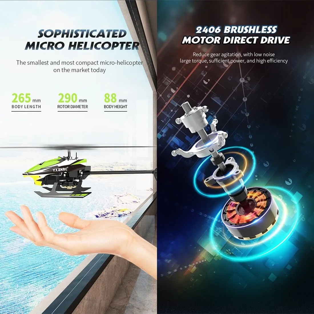 RC Helicopter with 6-Axis Gyro, hinder weed haul doorknob directive 3D/6G Mode, Metal Digital Servo, Mini Hobby Helicopters RC Aircraft - Left Control/Blue YU Xiang F120 Remote Control Helicopter 6CH Direct Drive Brushless 