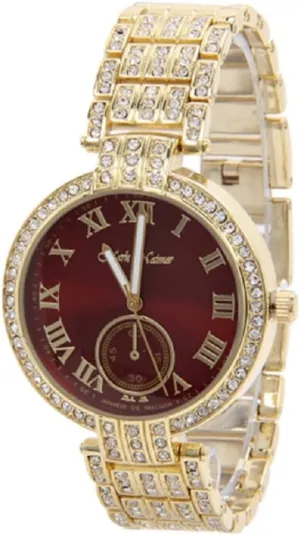 Red Dial Rhinestone Luxury neutral Watch 2Chique Boutique Women's 