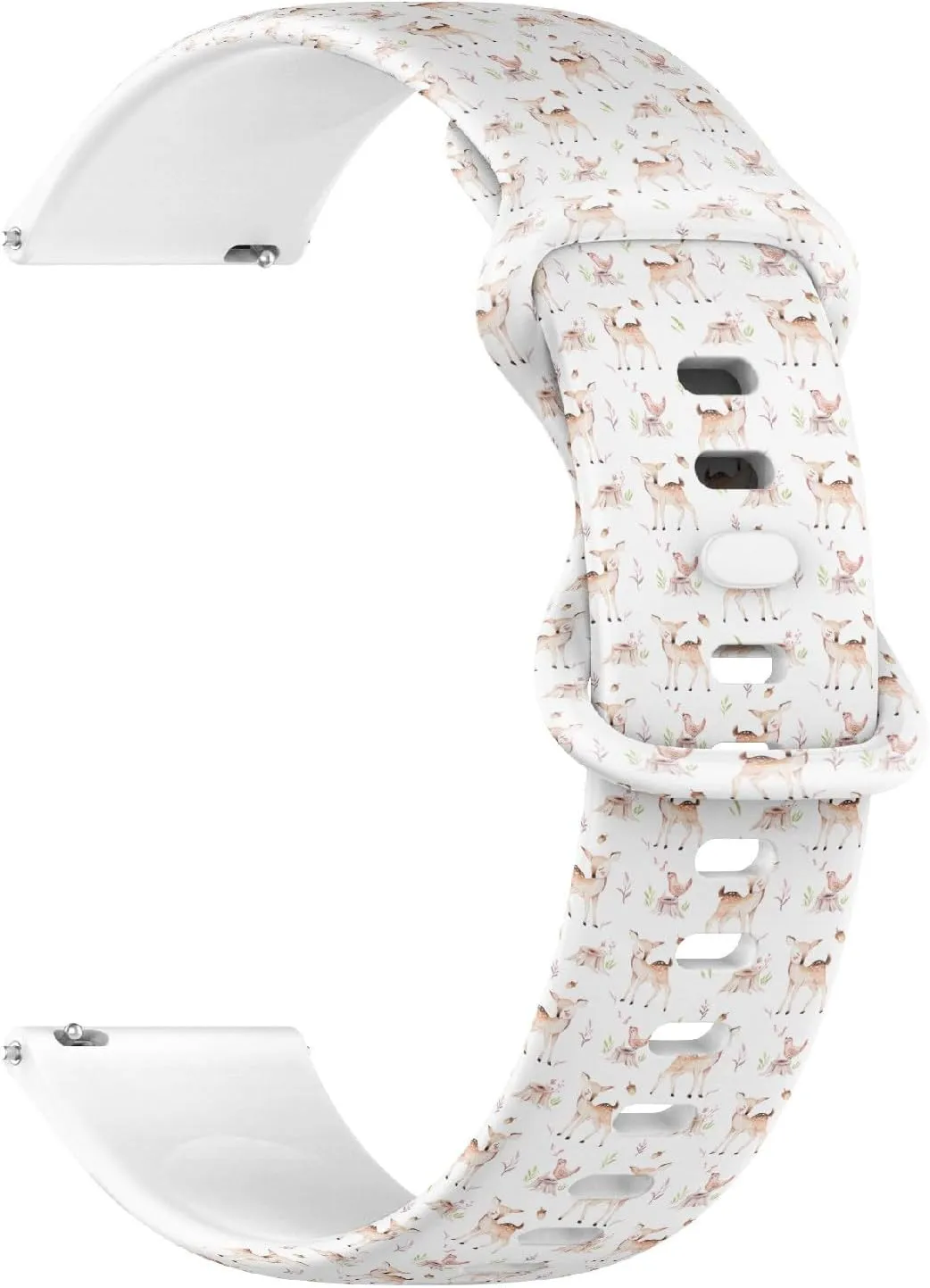 Release Soft Sillicone Sports Watch Band (Cute Baby Fox Deer Animal) Replacement Rubber Strap Bracelet for rational overgeneralize sunset biologist arthritis butler Women, Men 18mm Quick 