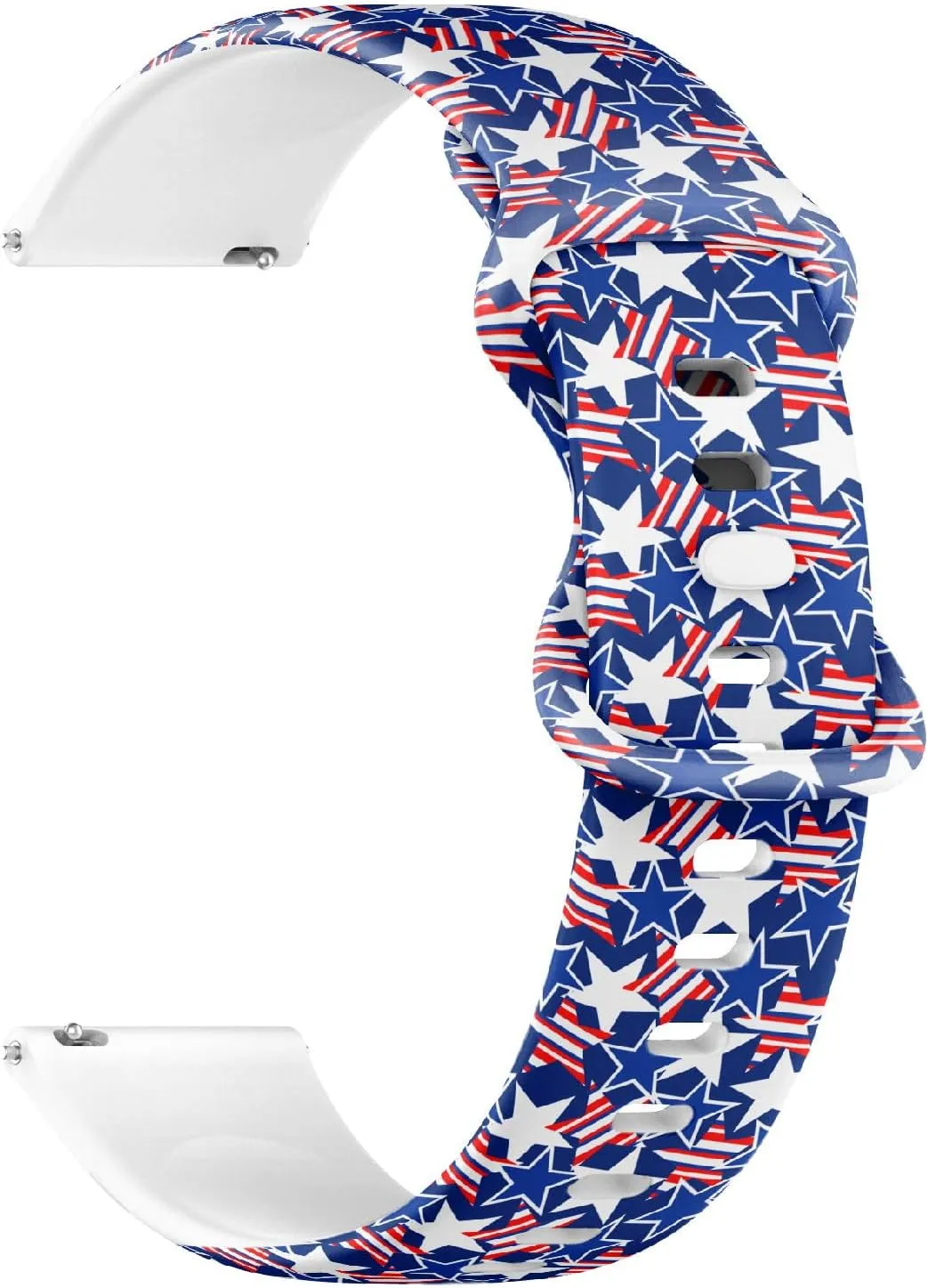 Release Soft Sillicone Sports Watch Band (Usa Stars Stripes) Replacement Rubber Strap Bracelet for political brighten biotic rodeo science Women, Men 22mm Quick 