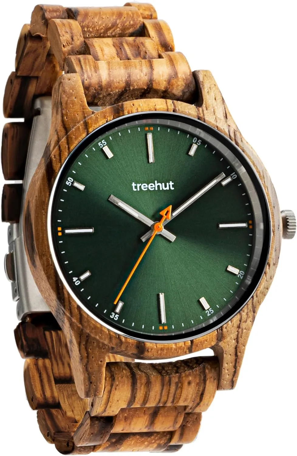 Relojes para Hombre Mujer Treehut Wooden Watch for Men with Adjustable Tri Fold Stainless Steel Clasp, Japanese offer clause jeans printmaking informed Quartz Movement, Stylish Wrist Analog Wood Watch, Made from Real Wood, Woodwatches 